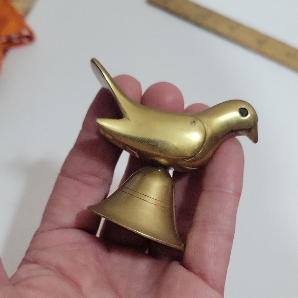 Brass  Bird Figurine Bell - Picture 3 of 3